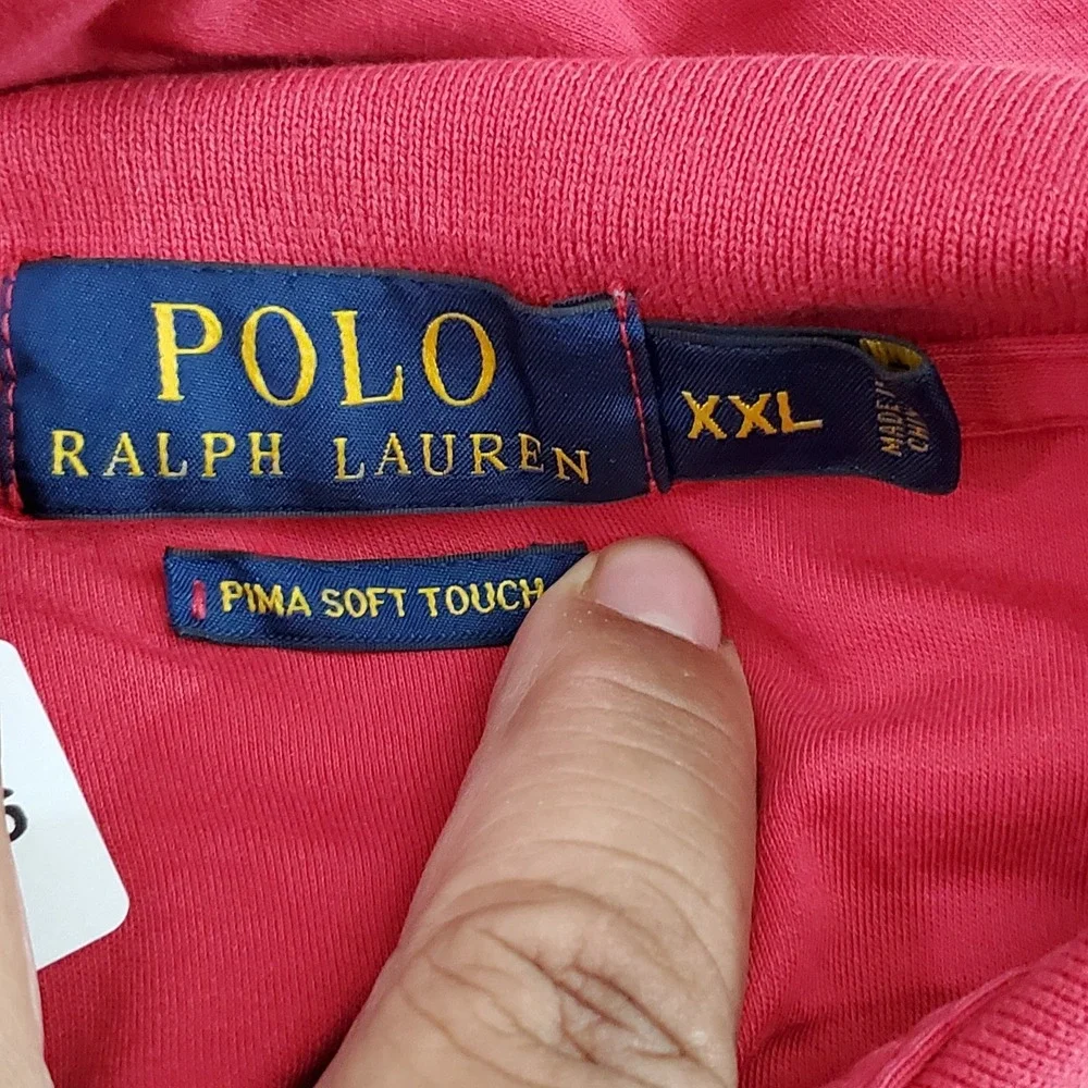 Polo Ralph Lauren Men Polo XXL Red Embroidered Pony Pima Soft